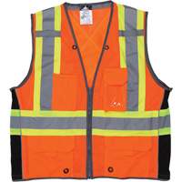 Surveyor Safety Vest, High Visibility Orange, Large, Polyester Infinity Industrial Services Inc.