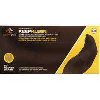 Gants jetables KeepKleen, Grand, Nitrile, 8 mils, Sans poudre, Noir Infinity Industrial Services Inc.