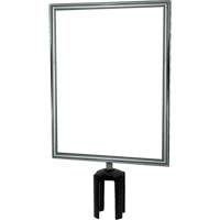 Porte-enseigne vertical robuste avec adaptateur pour poteaux Tensabarrier, Chrome poli Infinity Industrial Services Inc.