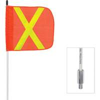 Safety Whip&reg; Non-Powered Heavy-Duty Fibreglass Whip, Threaded Mount, 6' High, Orange with Reflective Infinity Industrial Services Inc.