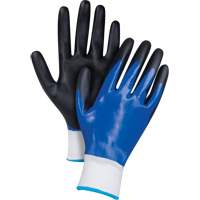 Gants enduits noir & bleu, 2T-Grand, R&ecirc;vetement Mousse de nitrile, Calibre 15, Enveloppe en Nylon Infinity Industrial Services Inc.
