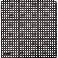 Cushion-Ease&reg; 550 Interlocking Anti-Fatigue Mat, Slotted, 3' x 3' x 3/4", Black, Rubber Infinity Industrial Services Inc.
