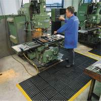 Cushion-Ease&reg; 550 Interlocking Anti-Fatigue Mat, Slotted, 3' x 3' x 3/4", Black, Rubber Infinity Industrial Services Inc.