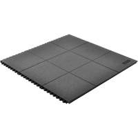 Cushion-Ease&reg; Interlocking Anti-Fatigue Mat, Pebbled, 3' x 3' x 3/4", Black, Natural Rubber Infinity Industrial Services Inc.