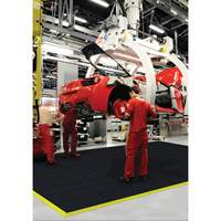 Cushion-Ease&reg; Interlocking Anti-Fatigue Mat, Pebbled, 3' x 3' x 3/4", Black, Natural Rubber Infinity Industrial Services Inc.