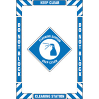 Trousse de marquage du sol ?Cleaning Station? (poste de nettoyage), Adh&eacute;sif, Anglais avec pictogramme Infinity Industrial Services Inc.