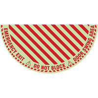 Signalisation au sol ?Emergency Exit? (sortie de secours) pour porte battante en demi-cercle, Adh&eacute;sif, Anglais avec pictogramme Infinity Industrial Services Inc.