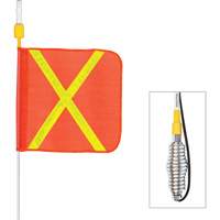 Safety Whip&reg; All-Weather Super-Duty Warning Whips with Constant LED Light, Spring Mount, 5' High, Orange with Reflective Infinity Industrial Services Inc.