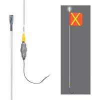 Safety Whip&reg; All-Weather Super-Duty Warning Whips with Constant LED Light, Spring Mount, 5' High, Orange with Reflective Infinity Industrial Services Inc.