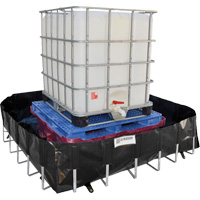 Berme de confinement des d&eacute;versements Ultra-IBC Berm, Capacit&eacute; 400 gal. US, 6' la x 6' lo x 18" h, Support en L Infinity Industrial Services Inc.