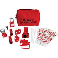 Trousse de cadenassage et d&eacute;tiquetage &eacute;lectrique avec cadenas de s&eacute;curit&eacute; en nylon dans une pochette, Type Disjoncteur Infinity Industrial Services Inc.