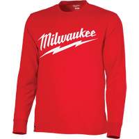 Heavy-Duty Long-Sleeved T-Shirt with Milwaukee&reg; Logo, Men's, Small, Red Infinity Industrial Services Inc.