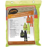 5599 Combinaison de pluie imperm&eacute;able et l&eacute;g&egrave;re, Polyester/PVC, T-petit, Jaune lime haute visibilit&eacute; Infinity Industrial Services Inc.