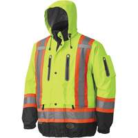 5201 Veste imperm&eacute;able et respirante de premi&egrave;re qualit&eacute;, Polyester, Noir/Jaune lime haute visibilit&eacute;, Grand Infinity Industrial Services Inc.