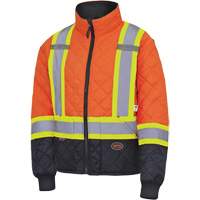 5015 Manteau matelass&eacute; pour cong&eacute;lateur, Polyester, Noir/Orange haute visibilit&eacute;, T-petit Infinity Industrial Services Inc.
