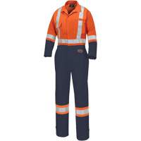5514WBB Women's 2-Tone Safety Coveralls, X-Small, High Visibility Orange/Navy Blue Infinity Industrial Services Inc.