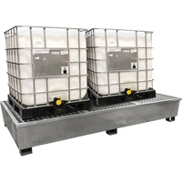 Ultra-Twin IBC Spill Pallet en acier, Capacit&eacute; de d&eacute;versement 370 gal. US, 103,8" x 26,8" x 51,1" Infinity Industrial Services Inc.