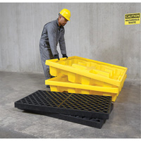Ultra-Spill Pallet emboitable, 4 barils, Capacit&eacute; de d&eacute;versement 66 gal. US, 51" x 51" x 10" Infinity Industrial Services Inc.