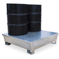 Ultra-Spill Pallet en acier, 4 barils, Capacit&eacute; de d&eacute;versement 68 gal. US, 49,1" x 47,1" x 10,9" Infinity Industrial Services Inc.