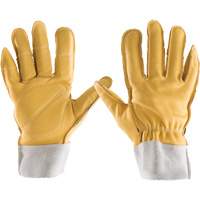 All-Leather Gloves, 7/Small, Grain Leather Palm, Elastic Cuff Infinity Industrial Services Inc.