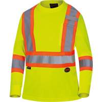 6969 Chandail de s&eacute;curit&eacute; &agrave; manches longues en il-de-perdrix pour femme, Polyester, T-petit, Jaune lime haute visibilit&eacute; Infinity Industrial Services Inc.