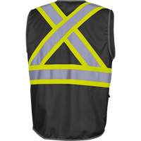 6959BK Tricot High-Visibility Safety Vest with Zipper Closure, Black, X-Small, Polyester Infinity Industrial Services Inc.