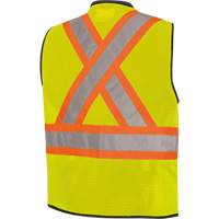 6895 High-Visibility Zip Front Bi-Colour Safety Vest, Black/High Visibility Lime-Yellow, 2X-Large/3X-Large, Polyester Infinity Industrial Services Inc.