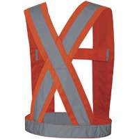 5491 Bretelles ajustables de s&eacute;curit&eacute; haute visibilit&eacute; de 4" de largeur, R&eacute;pond ou surpasse la norme CSA Z96 classe 2 - niveau 2, Orange haute visibilit&eacute;, Couleur r&eacute;fl&eacute;chissante Argent, Taille unique Infinity Industrial Services Inc.