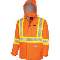 5884 Manteau imperm&eacute;able ignifuge et r&eacute;sistant aux arcs &eacute;lectriques avec capuchon Flash-Gard, Petit, Orange haute visibilit&eacute;, 51 cal/cm² Infinity Industrial Services Inc.