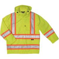 Manteau de s&eacute;curit&eacute; imperm&eacute;able en tissu ind&eacute;chirable Ripstop, Polyester, T-petit, Jaune lime haute visibilit&eacute; Infinity Industrial Services Inc.