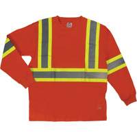 Long Sleeve Safety T-Shirt, Cotton, X-Small, High Visibility Orange Infinity Industrial Services Inc.