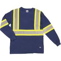 Long Sleeve Safety T-Shirt, Cotton, X-Small, Navy Blue Infinity Industrial Services Inc.