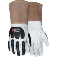 Leather Welding Work Gloves, Medium, Goatskin Palm, Gauntlet Cuff Infinity Industrial Services Inc.