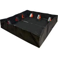 IBX Wall Pop-Up Berm, 1077 US gal. Capacity, 12' W x 12' L x 12" H, Snap-Up Bracket Infinity Industrial Services Inc.