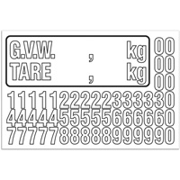 Trousse de num&eacute;rotation de la masse brute du v&eacute;hicule (MBV) pour camion, Num&eacute;ros/lettres/ponctuation assortis, Blanc Infinity Industrial Services Inc.