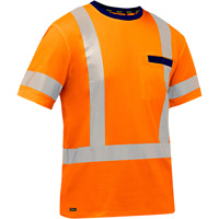 Bisley&reg; X-Back Short Sleeve Shirt, Poly-Cotton, Small, High Visibility Orange Infinity Industrial Services Inc.