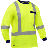 Bisley&reg; X-Back Long Sleeve Shirt, Poly-Cotton, Small, High Visibility Lime-Yellow Infinity Industrial Services Inc.