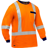 Bisley&reg; X-Back Long Sleeve Shirt, Poly-Cotton, Small, High Visibility Orange Infinity Industrial Services Inc.