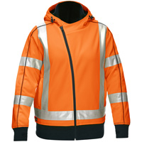 Bisley&reg; X-Back Women's Contoured Full Zip Hooded Sweatshirt with Sherpa Lining, Small, High Visibility Orange Infinity Industrial Services Inc.