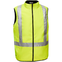 Bisley&reg; X-Back Reversible Puffer Vest, High Visibility Lime-Yellow, Small, Polyester Infinity Industrial Services Inc.