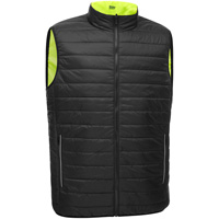 Bisley&reg; X-Back Reversible Puffer Vest, High Visibility Lime-Yellow, Small, Polyester Infinity Industrial Services Inc.