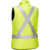 Bisley&reg; X-Back Women's Contoured Reversible Puffer Vest, High Visibility Lime-Yellow, Small, Polyester Infinity Industrial Services Inc.