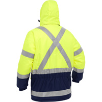 Bisley&reg; X-Back Extreme Cold Jacket with Navy Bottom, Polyester, High Visibility Lime-Yellow, Small Infinity Industrial Services Inc.