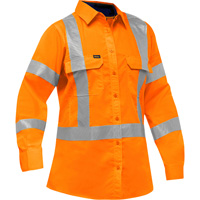 Bisley&reg; X-Back Women's Long Sleeve Work Shirt with X-Airflow, Poly-Cotton, Small, High Visibility Orange Infinity Industrial Services Inc.