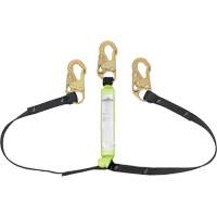 SA-64000-4 Shock Absorbing Lanyard, 4', Snap Hook Center, Snap Hook Leg Ends, Polyester Infinity Industrial Services Inc.