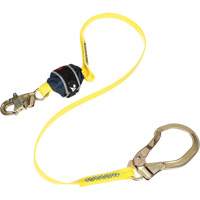 Coated Web Shock-Absorbing Lanyard, 6', Rebar Hook Center, Snap Hook Leg Ends Infinity Industrial Services Inc.