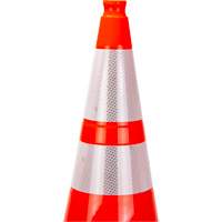 Premium Traffic Cone, 28", Orange, 4" & 6" Reflective Collar(s) Infinity Industrial Services Inc.