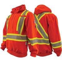 Chandail &agrave; capuchon ignifug&eacute;/r&eacute;sistant &agrave; l'arc &eacute;lectrique avec fermeture &agrave; glissi&egrave;re au quart Atlas Guardian, Hommes, T-petit, Orange haute visibilit&eacute;, 18 cal/cm² Infinity Industrial Services Inc.