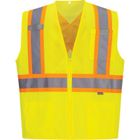 Veste de s&eacute;curit&eacute; &agrave; bandes contrastantes, Jaune lime haute visibilit&eacute;, Petit, Polyester Infinity Industrial Services Inc.