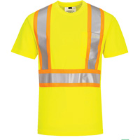 Contrast-Striped Safety T-Shirt, Polyester, Small, High Visibility Lime-Yellow Infinity Industrial Services Inc.